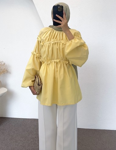 752 papatya tunik - sarı