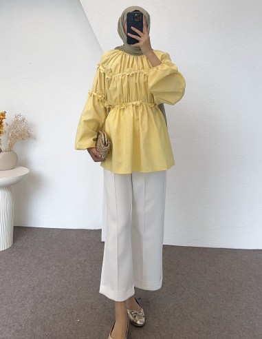 752 papatya tunik - sarı