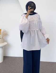 752 papatya tunik - Beyaz