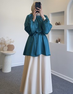 0105 saten tunik - petrol...