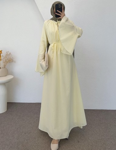 5006 geniş kol elbise - sarı