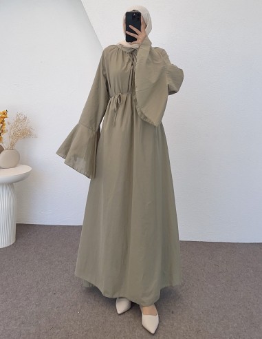 5006 geniş kol elbise - Vizon