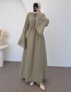 5006 geniş kol elbise - Vizon 2