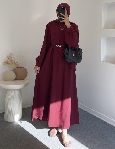 453 elbise - bordo