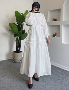 3627 elbise - beyaz 2