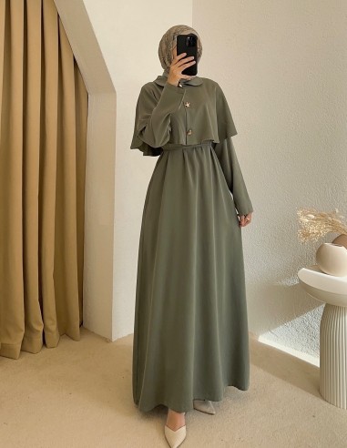 3019 cupra elbise - yeşil