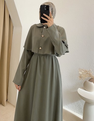 3019 cupra elbise - yeşil