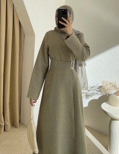 HY26134 soleil elbise - yeşil 2