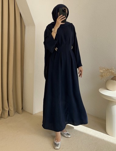 530 gold detay elbise - lacivert