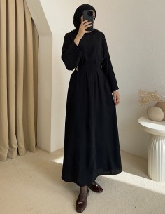 530 gold detay elbise - Siyah