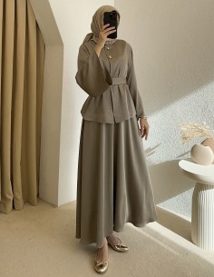 7051 saten takım - Kum beji