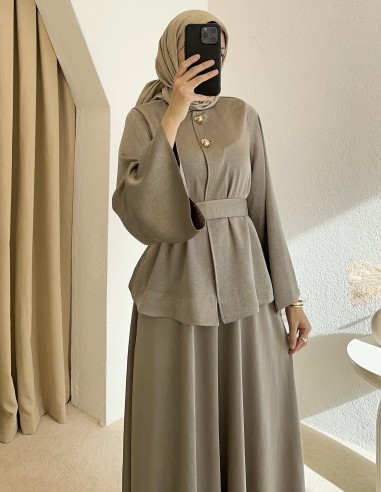 7051 saten takım - Kum beji