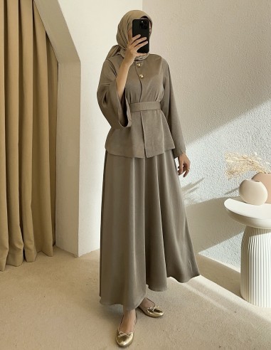 7051 saten takım - Kum beji