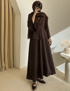 7051 saten takım - Kahverengi 2