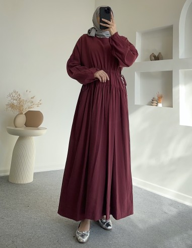 0178 flora elbise - bordo