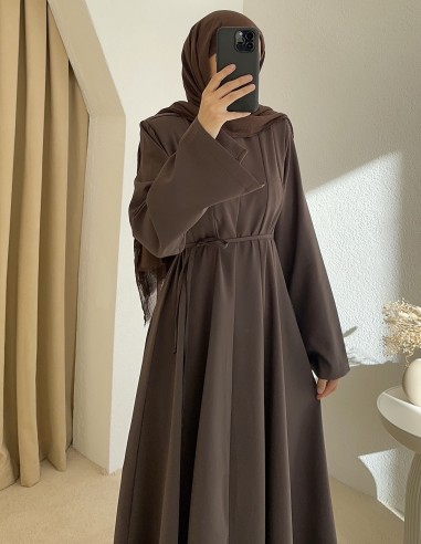 HY26001 lalin elbise -Kahverengi