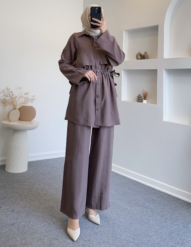 0908 bel büzgülü takım - vizon