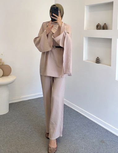 090 Pelerinli takım - bej