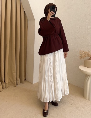 3230 asimetrik bluz -Bordo