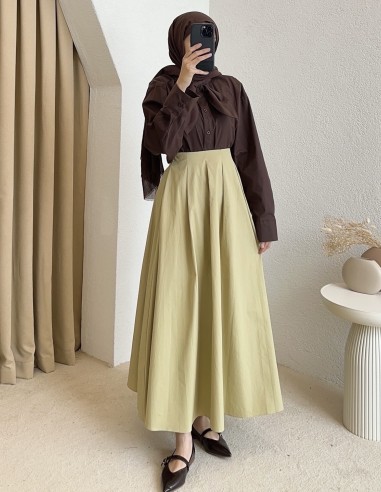 3206 astarlı etek - yeşil