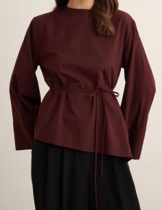 3230 asimetrik bluz -Bordo