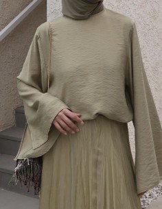 3161 İpek Cupra Lily bluz...