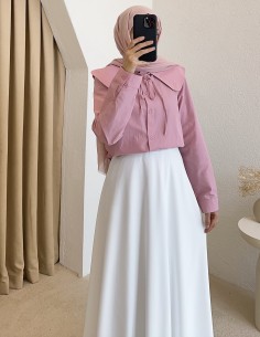 3166 yaka detay gömlek - pembe