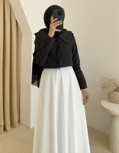 3166 yaka detay gömlek - Siyah