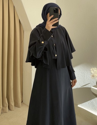 2934 pelerinli takım - lacivert