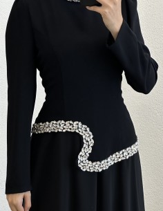 4808 taşlı abiye - siyah 2