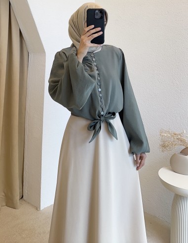 5205 bağlamalı gömlek - yeşil