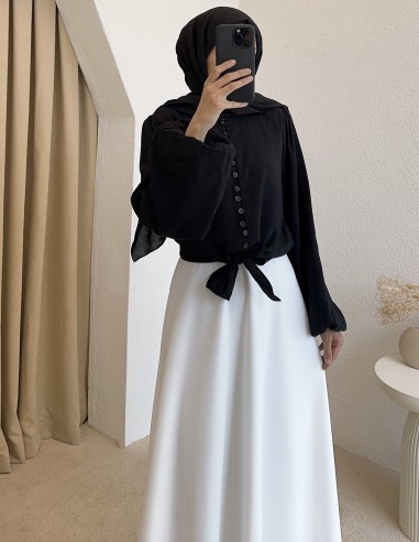 5205 bağlamalı gömlek - siyah