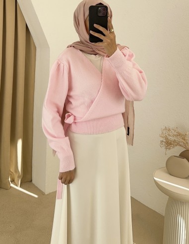 7692 bağlamalı bluz - pembe