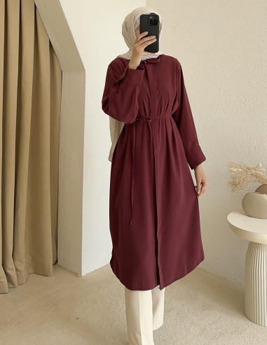 7731 gizli düğmeli tunik - bordo