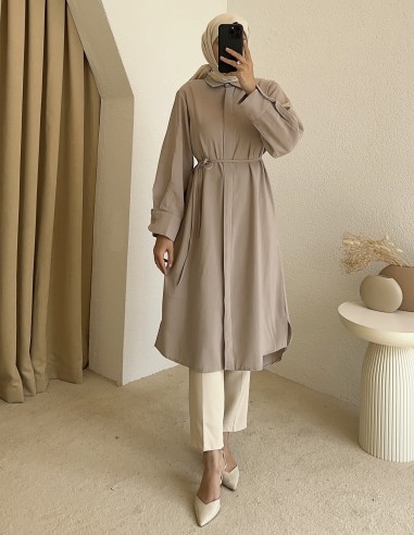 7731 gizli düğmeli tunik - Bej