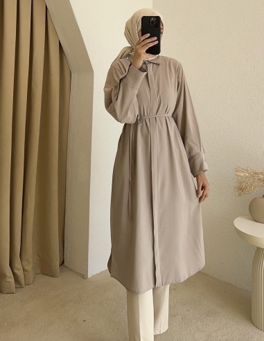 7731 gizli düğmeli tunik - Bej