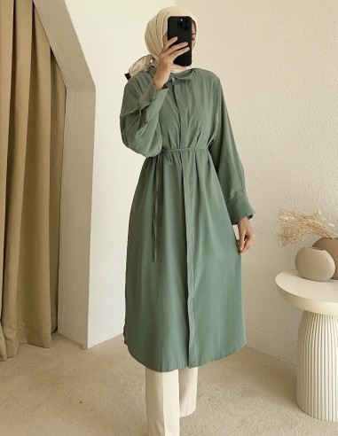 7731 gizli düğmeli tunik -mint