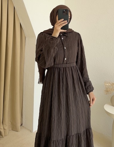 198 zara elbise - kahverengi