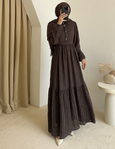198 zara elbise - kahverengi