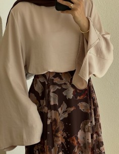 5264 saten bluz - bej