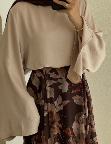 5264 saten bluz - bej