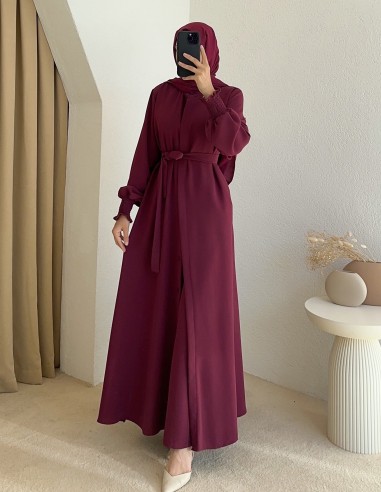 552 abaya takım - vişne çürüğü