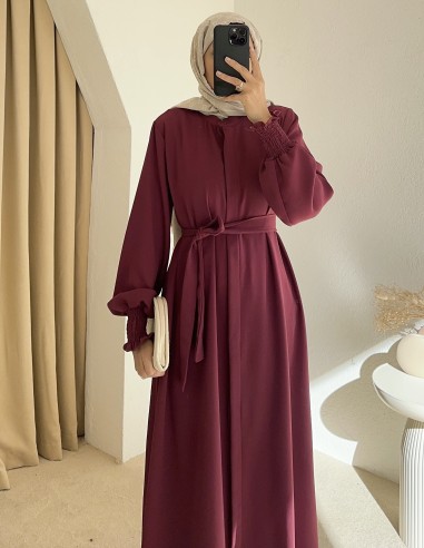 552 abaya takım - vişne çürüğü