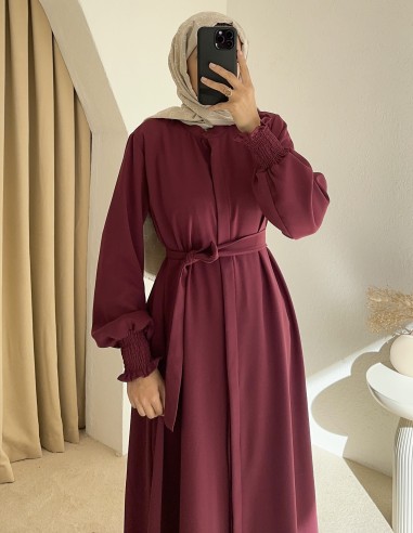 552 abaya takım - vişne çürüğü