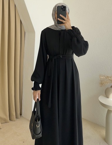 552 abaya takım - Siyah
