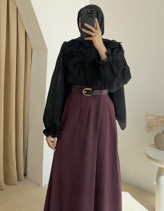 4940 püsküllü gömlek - siyah