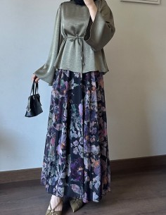 5108 saten bluz - yeşil 2