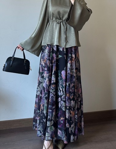 5108 saten bluz - yeşil