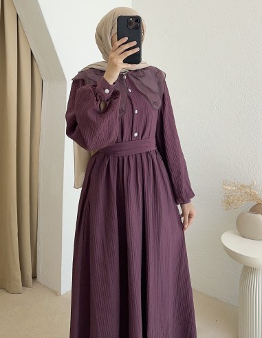 265 safir elbise - mürdüm