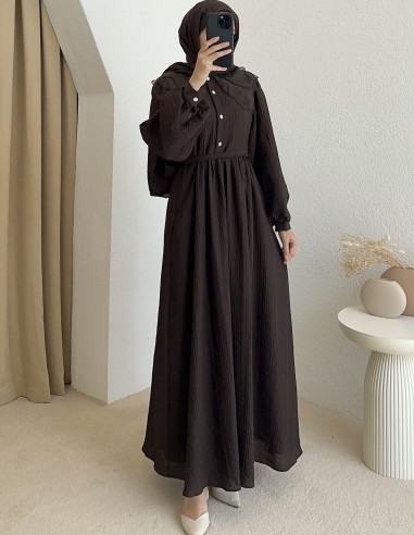 265 safir elbise - Kahverengi